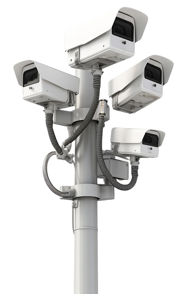 Cctv cameras on isolated poles in a tech setting -4 copy
